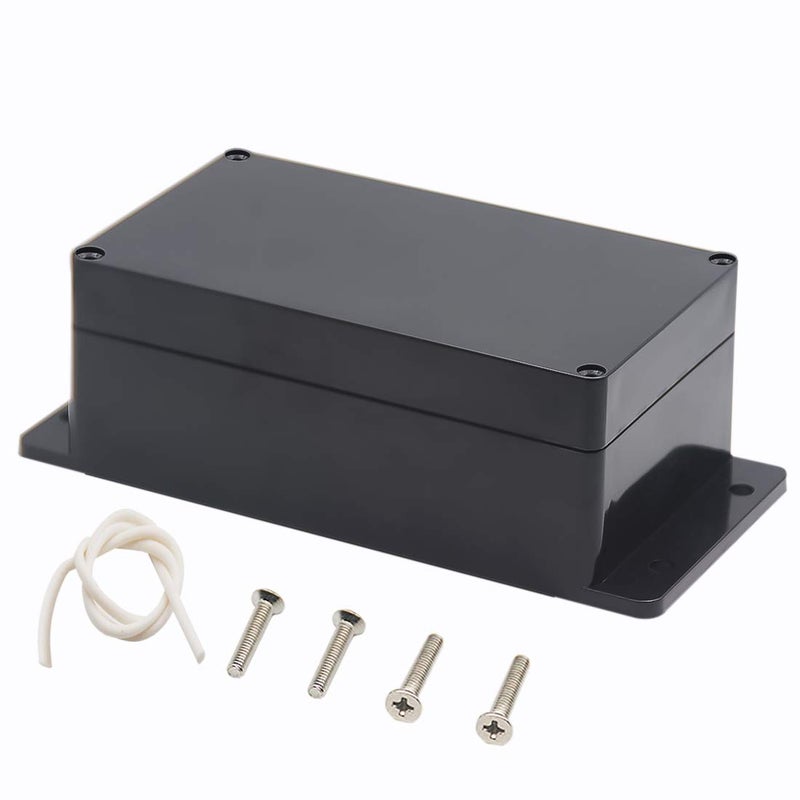 Zulkit Junction Box ABS Plastic Dustproof Waterproof IP65 Universal Electrical Boxes Project Enclosure with Fixed Ear Black 6.22 x 3.54 x 2.36 Inch (158 x 90 x 60mm) (Pack of 1) - Image 1